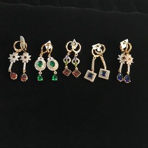 Earrings Artistic Design Sparkly Dangle Rhinestone